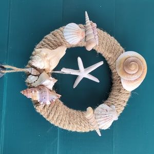 Hand Crafted Artisan Nautical Rope Wreath with Shells